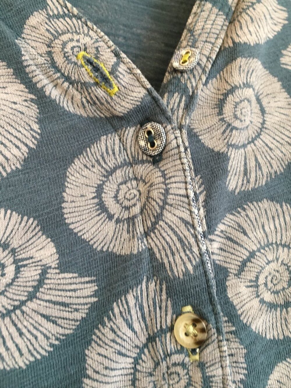 Ammonite Paleontologist Print Cotton Blue & White Tunic Dress/Top - EU42 - Picture 8 of 16
